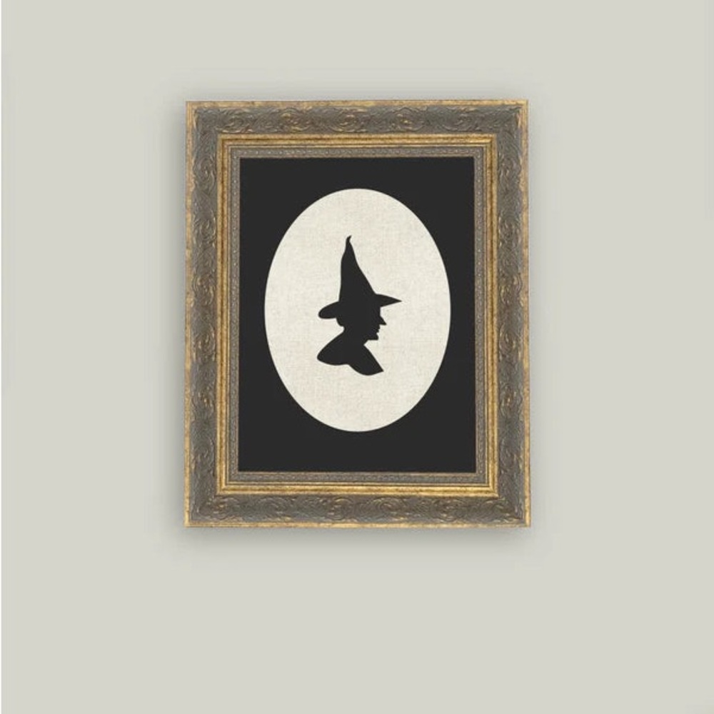 5x7 WITCH SILHOUETTE FRAMED WALL ART